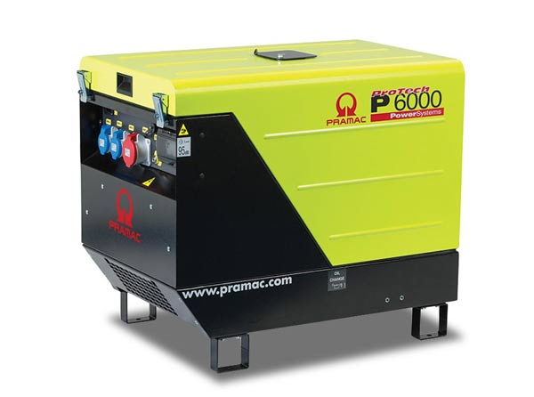 Pramac Diesel P6000 5.9kVA Single Phase Electric Start Mobile Generator